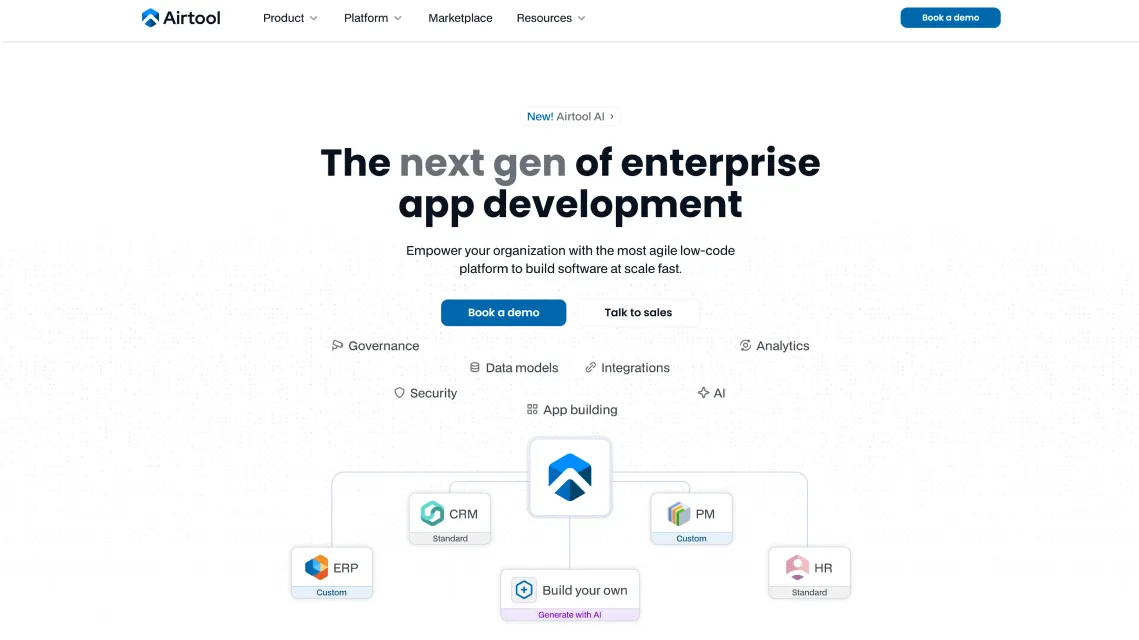 Screenshot of a website's hero section
