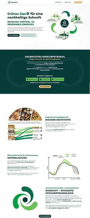 Design draft of a website