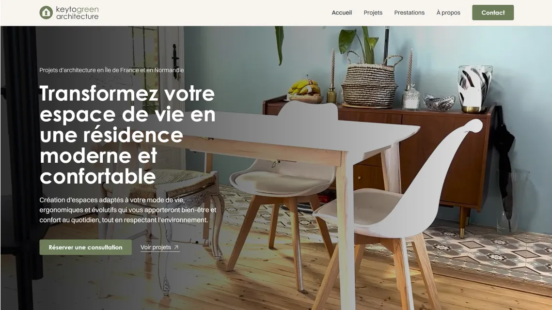 Screenshot of a website's hero section